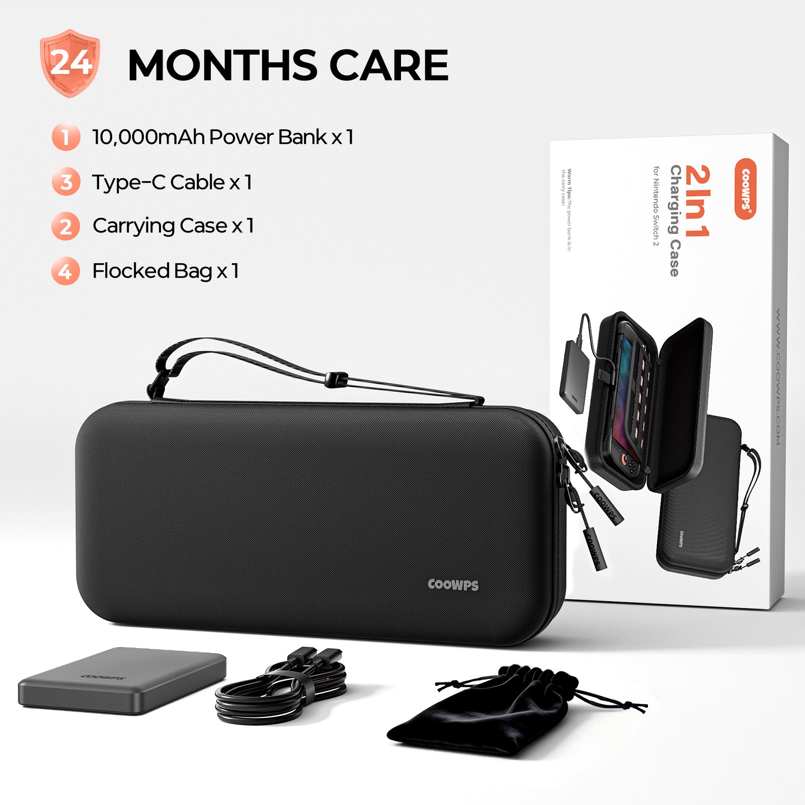 Nintendo Switch 2 Carrying Case with Portable Power Bank