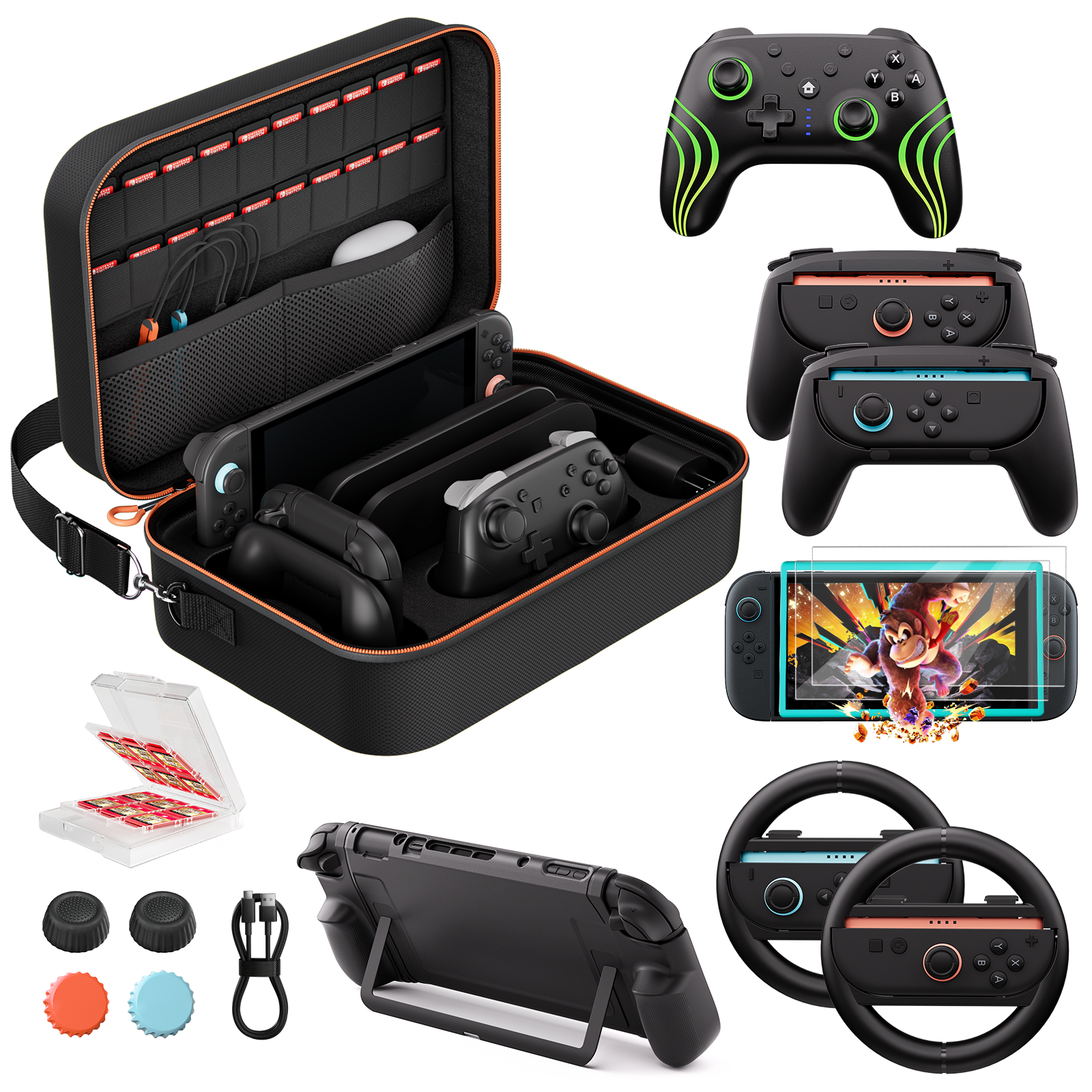 COOWPS 15 IN 1 Switch 2 Pro Controller Accessories Bundle
