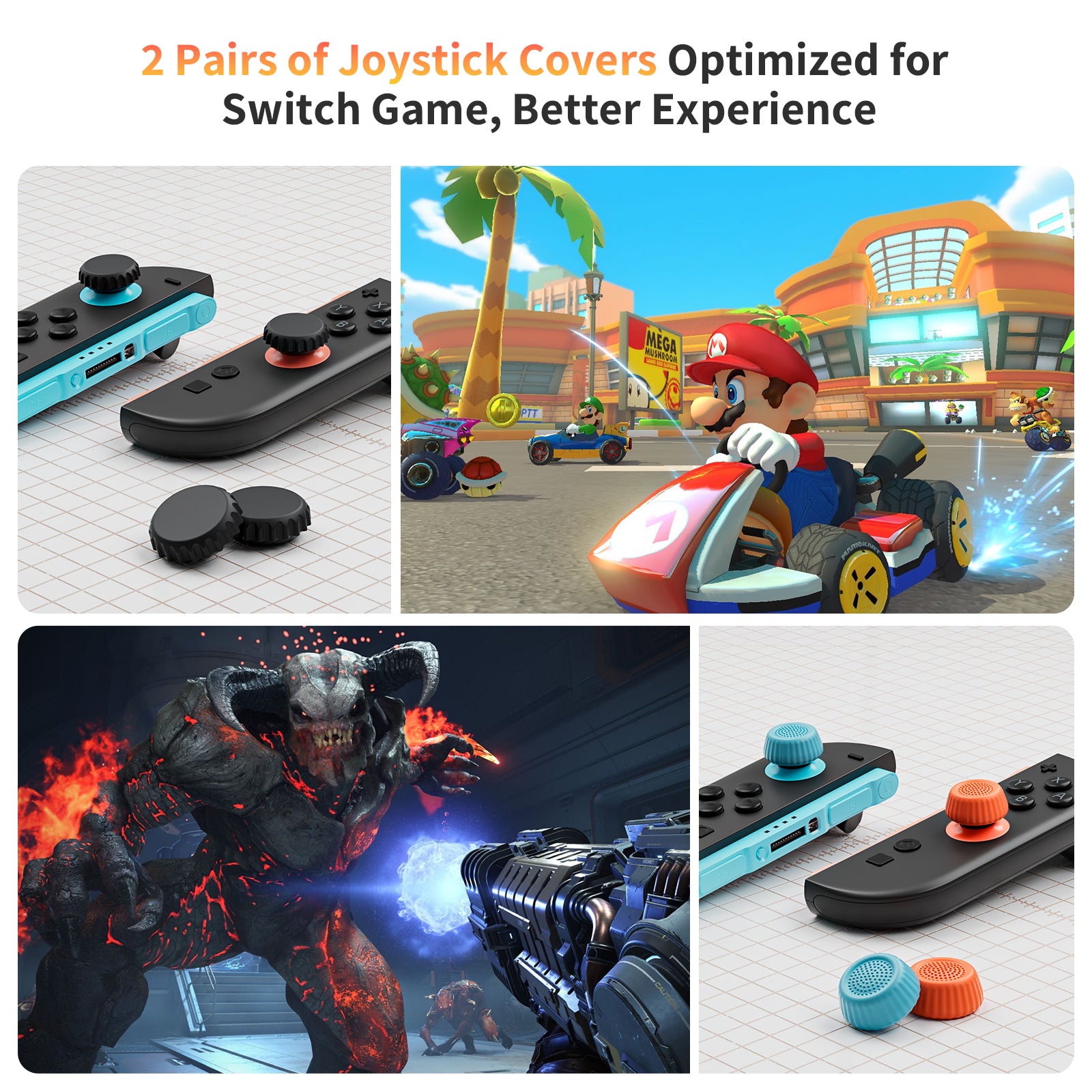 Thumb Grip Caps for Nintendo Switch 2, 4PCS