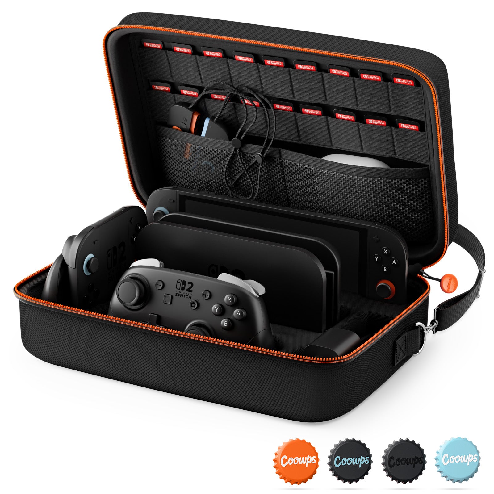 Switch 2 Case for Nintendo Switch 2, with 4Pcs Thumb Grip Caps