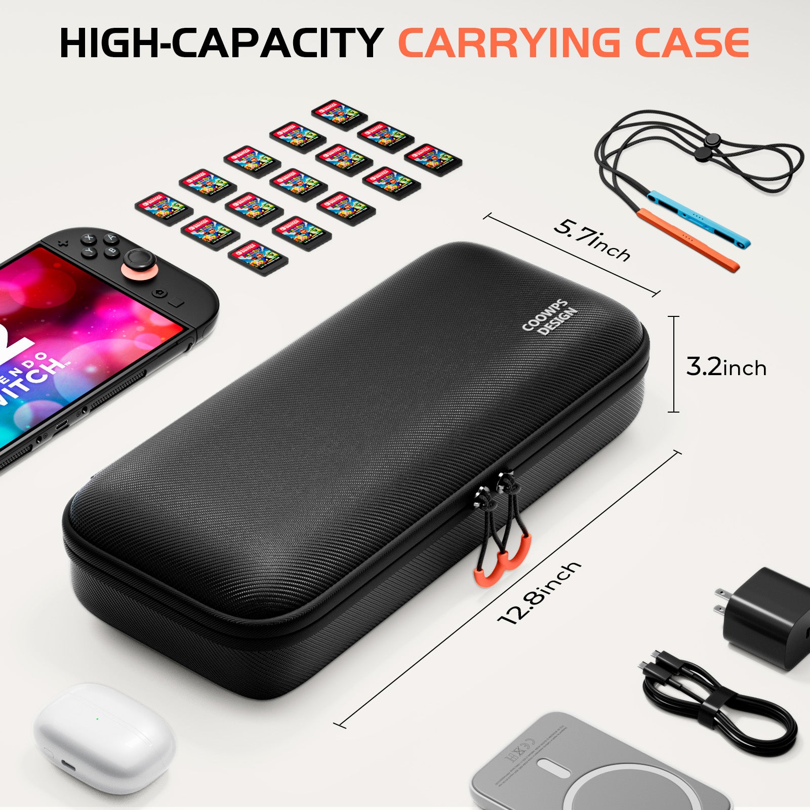 COOWPS Carrying Case for Nintendo Switch 2/Steam Deck