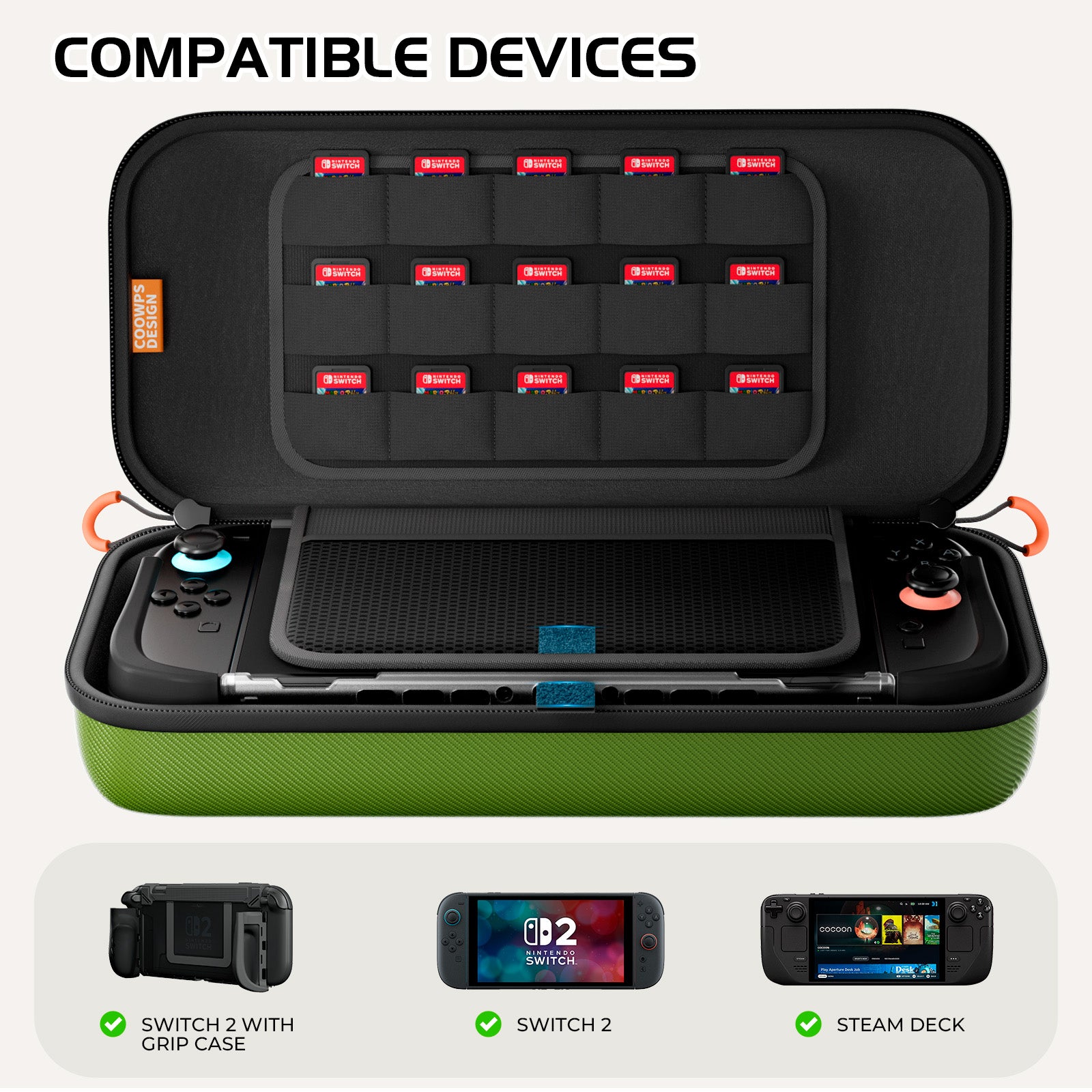 COOWPS Carrying Case for Nintendo Switch 2/Steam Deck