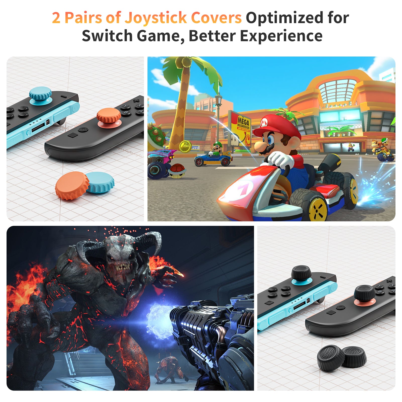 Thumb Grip Caps for Nintendo Switch 2, 4PCS