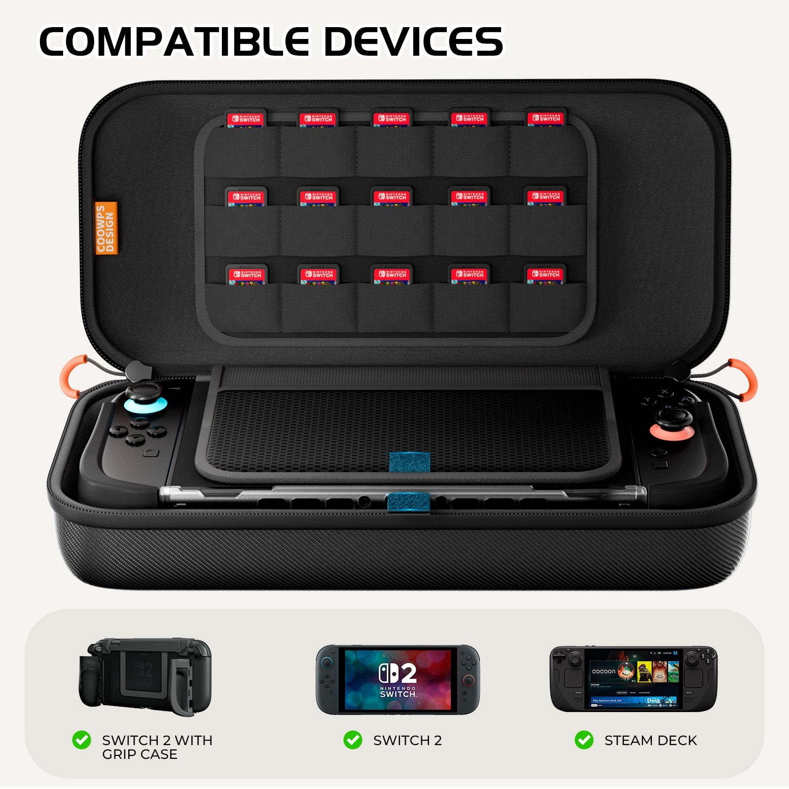 COOWPS Nintendo Switch 2/Steam Deck用キャリングケース
